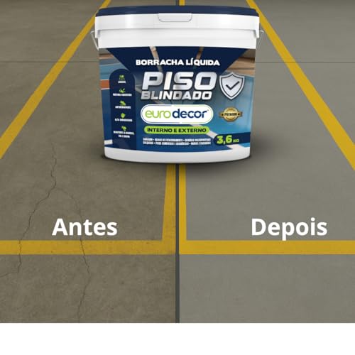 Borracha Líquida Piso 3,6KG Tinta Emborrachada Piso Muro Banheiro Garagem Calçada Euro decor (Cinza Escuro)