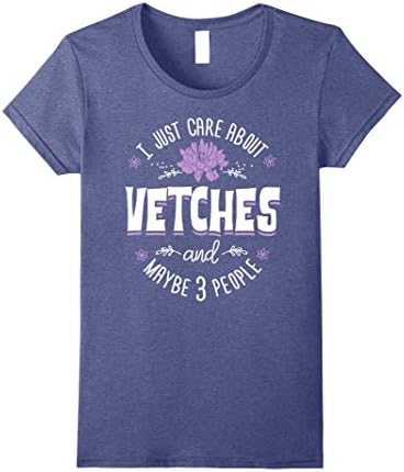 Womens Vetches T-Shirt - I Just Care About Vetches XL Heather Blue