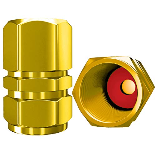 SAMIKIVA Tire Valve Caps, Premium Metal Rubber Seal Tire Valve Stem