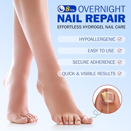 Toenail Repair Patches, Night Care for Thickened, Yellowed or Damaged Nails, Adhesive Nail Patch, Daily Use, 21 Patches