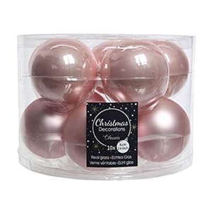 Glas Kerst Bauble, Poeder Roze, 6 cm