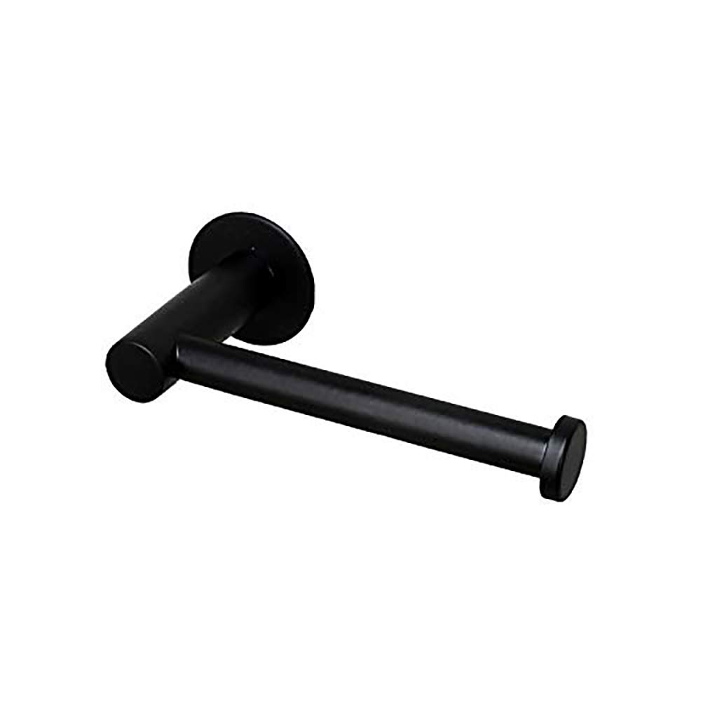 Celbon Bathroom Self Adhesive Toilet Roll Holder Matte Black SUS 304 Stainless Steel Toilet Paper Holder without Drilling Easy Installation (Round)