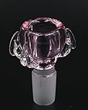 MFHX Handcrafted Glass items, replace bowl, male adapter, 14mm / 18mm (18mm, Pink)