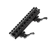 Higoo Tactical Heavy Duty 90 and 45 degree Picatinny Riser Rail Mount with Quick Release for Red Dots Scopes Optics Medium Profile (1 inch H x 5.5 inch L)