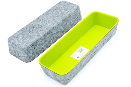 Welaxy Felt office Drawer Organizers desktop Storage Bin Bins (light green)