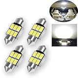 TORIBIO 31mm LED Bulbs 6000K Pure White Bright Interior Car Lights Error Free CANBUS 6-SMD 5730 Chipsets 3175 Festoon Dome Lights, De3021 De3175 LED Bulbs 4pcs