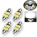 TORIBIO 31mm LED Bulbs 6000K Pure White Bright Interior Car Lights Error Free CANBUS 6-SMD 5730 Chipsets 3175 Festoon Dome Lights, De3021 De3175 LED Bulbs 4pcs primary