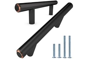 ALPINE HARDWARE PREMIUM SOLID Euro Style Bar Handle Pull-25Pack ~3 In Hole Center & 5 3/8 In Length Heavy Stainless Steel Bar Handle with Oil-Rubbed Black Bronze Finish-AMERICAN Owned Cabinet Hardware