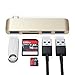 Satechi Aluminum Type-C USB 3.0 3-in-1 Combo Hub Adapter - 3 USB 3.0 Ports and Micro/SD Card Reader - Compatible with 2018 MacBook Air, 2018 iPad Air, 2015/2016/2017 MacBook 12-Inch and More (Gold)