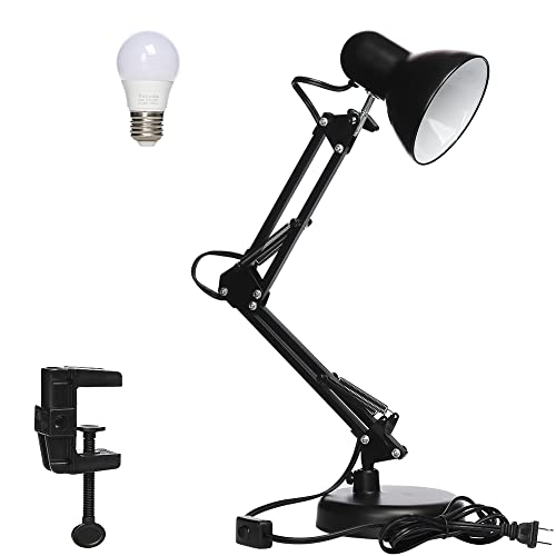 Gupuzm Led Desk Lamp with Clamp Swing Arm Desk Lamp with 1 LED Cold