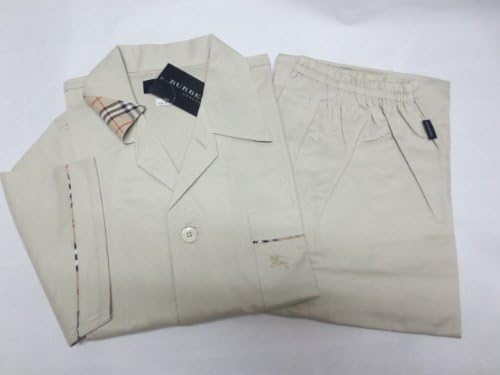 Amazon バーバリー Burberry パジャマ 紳士 メンズ 半袖 M 薄ベージュ ノバチェック ホースマーク刺繍 日本製 パジャマ 通販