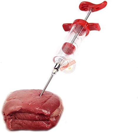 Best Quality - Meat Injectors - Professional Meat Marinade Injector Flavor Syringe For Poultry Turkey Chicken Grill Cooking BBQ Tool (Red) - by Organsetz - 1 PCs