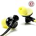 GOgroove AudiOHM iDX in-Ear Earbuds (Yellow) Noise Isolating Earphones with Mic, Tangle Free Cord, in-Line Controls for Music & Calls, Ergonomic Comfort Fit Headphones