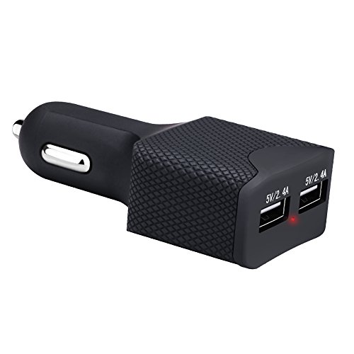 Cobra Tech 12W/2.4A 2 USB Smart Port Car Charger, Car Charger Adapter for For iPhone X 8 7 6S 6 Plus,iPad Pro / Air 2 / mini, Samsung Galaxy Note8