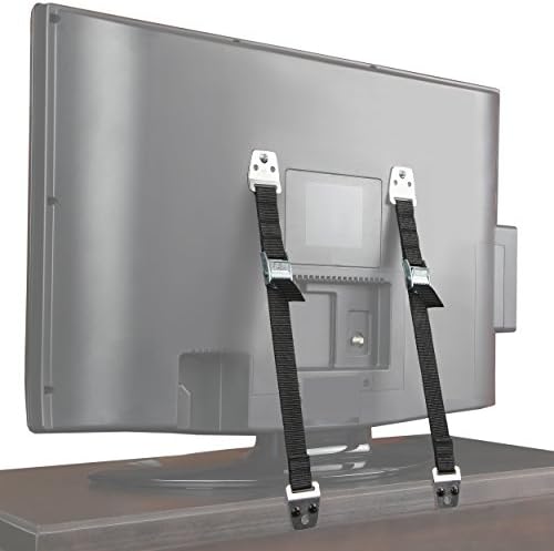 Safety Baby Metal Furniture / Tv Straps - Earthquake Proof - Bolts & Hardware Included (2 Pack)