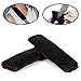 Lebogner Car Seat Belt Shoulder Pad, 2 Pack Soft Harness Cushion Protector, Comfortable Genuine Sheepskin Safety SeatBelt Strap Cover For Adult & Kid Also Good For Backpack, Shoulder Bag & More, Black