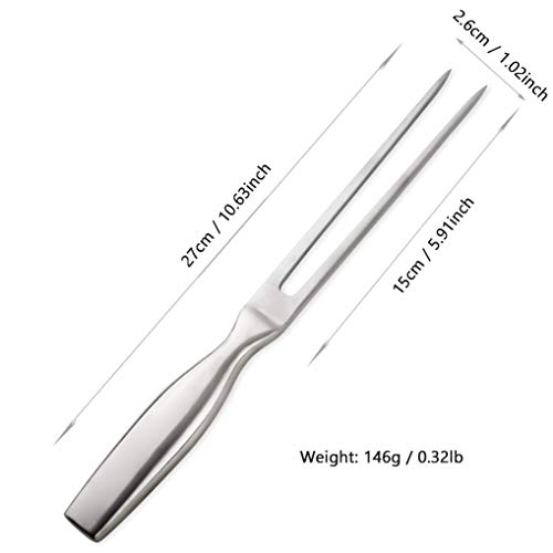 GuDoQi 2 Pack Carving Fork Stainless Steel Meat Fork 10 Inch Barbecue Fork Anti-Slip Long Handle Cooking Tool Utensil Set for Pork Turkey Chicken Beef