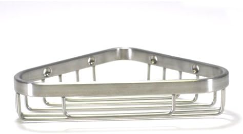 WingIts WCBSN6 6-Inch Long Corner Shower Basket, Satin Nickel Stainless Steel