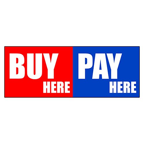 Buy Here Pay Here Promotion Business DECAL STICKER Retail Store Sign - 19.5 x 48 inches