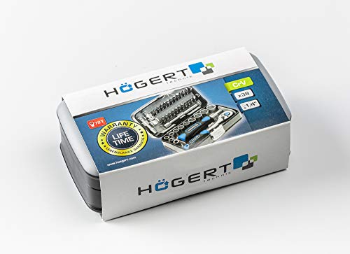 Högert Technik - Werkzeugset I Steckschlüssel, Bits und Ausstattung 1/4” I Legiertem Chrom-Vanadium-Stahl I… – Bild 7