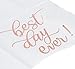 50-Pack Best Day Ever Napkins - Disposable Napkins for Wedding Reception, Bridal Shower, Engagement Party (Rose Gold, 5x5 In) - Wedding Day Decorations for Bridal Suite