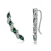 Sterling Silver Genuine, Created or Simulated Gemstone & White Topaz Twist Crawler Climber Hook Earrings