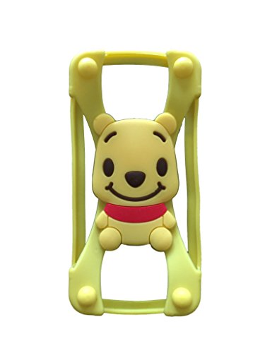 Winnie the Pooh Universal Silicone Frame Bumper for iPhone 6 / 6S / 5 / 5S / 4 / 4S Soft Gel Phone Case Cover Fits Any Brand of Phone up to 5.5 Inch