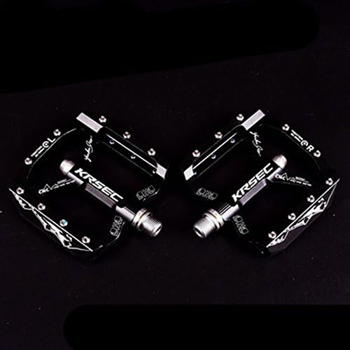 Bicycle pedal,Aluminum pedal,Bearing pedal,Easy to install pedal,Large pedal,Lightweight pedal,bmx pedal,fixed gear bicycle,CNC bearing bicycle pedalsBicycle accessories _krsec mountain bike ultra light foot pedal aluminum alloy antiskid bearing pedal bike accessories,black
