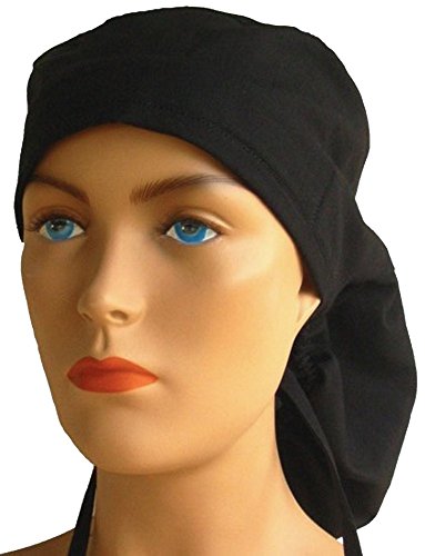 Big Hair Women's Medical Scrub Caps - Black