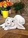 Universal Sculpture Garden Peaceful Lying Down White Garden Rabbit Statue | Super Cutie Lop Garden Bunny Statue | Bunny Statue Decorations | Garden Bunny Outdoor, 11.8