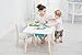 Labebe Wooden Activity Table Chair Set, Bird Printed White Toddler Table with Bin for 1-5 Years, Learning Table/Kid Picnic Table/Cute Bedroom Furniture/Boy Furniture/Baby Girl Table Set/Kid Desk Chair