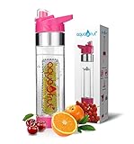 AquaFrut Bottom Loading Fruit Infuser Water Bottle 24 oz (Pink)
