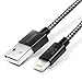 iPhone Charger [Apple MFI Certified] Coolreall 3.3 Feet Lightning to USB Cable Nylon Braided Sync and Charging Apple Lightning Cable for iPhone 7 6 6S SE 5S 5S 5C 5, iPad Air, iPad Mini 2 3 4 (Black)