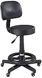 Master Equipment  Deluxe Pet Grooming Stools with Back Rests — Sturdy and Versatile Stools for Professional Pet Groomers or Veterinarians, Black