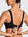 SYROKAN Front Adjustable Sports Bras for Women High Impact Wirefree Comfort No Bounce Support Workout Running Bra Black 38D
