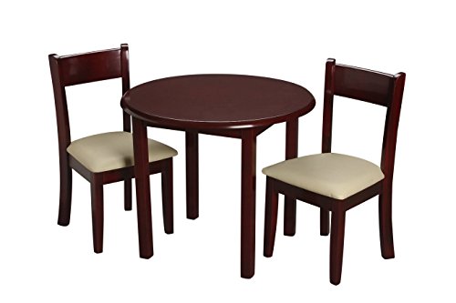 Gift Mark Children's Cherry Round Table with 2 Matching Upholstered
Chairs