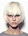 TSNOMORE White Bob Synthetic Wig for women, 12 inch Short Straight Wig with Full Bangs, Wigs for Daily Party Cosplay Halloween