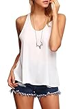 ROMWE Women's Crochet Lace Racerback Tank Top