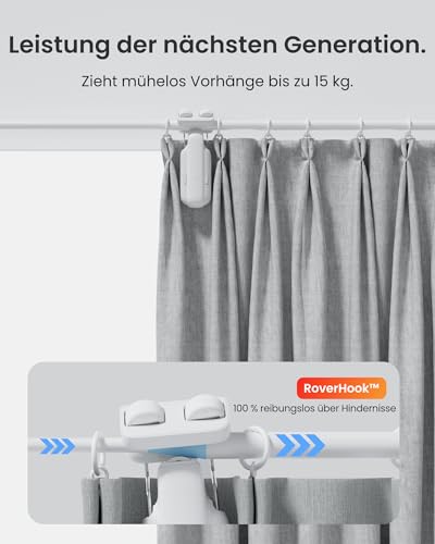 SwitchBot Smart Automatischer Vorhangöffner - Bluetooth Fernbedienung mit App/Timer, Aufgerüsteter Hochleistungsmotor, Kompatibel mit Matter/HomeKit (SwitchBot Hub 2 erforderlich) (Curtain 3, Rod)