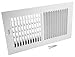 Accord AASWWH2126 Sidewall/Ceiling Register with 2-Way Aluminum Design, 12-Inch x 6-Inch(Duct Opening Measurements), White