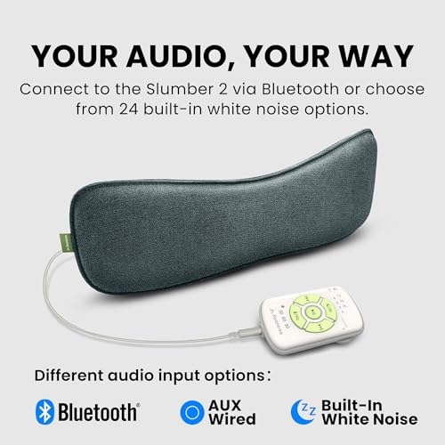 Avantree Slumber 2 – Bluetooth Pillow Speaker for Sleeping with 4 Flat Speakers, Remote Control and Sleep Timer, Built-in White Noise, Soft & Comfortable Design for Side Sleepers, Podcasts & Audiobook