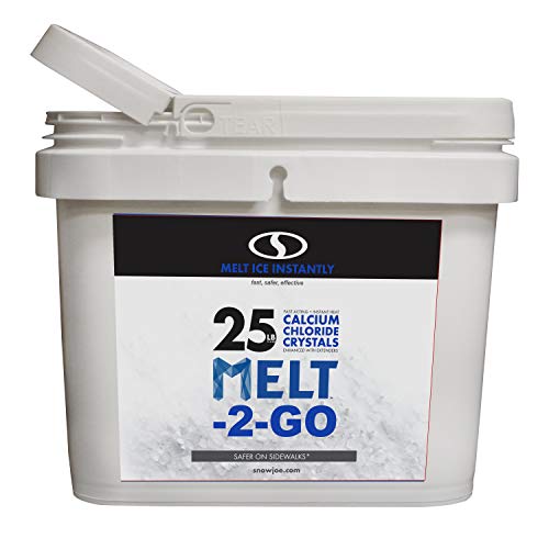 Snow Joe AZ-25-CC-BKT Melt-2-Go Premium Calcium Chloride Crystal Ice Melter, 25-lb Flip-Top Bucket W/Scooper