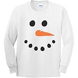 Snowman Youth Long Sleeve T-Shirt in White