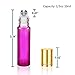 Olilia Glass Roll on Bottles with Metal Roller Balls, Essential Oils Key included 12 Pack of 10ml (Violet - Gold Lids)