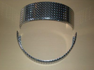 Set of (2) Round Aluminum Tread Plate Cargo Trailer Fenders 34" L 17.25" H 10" W