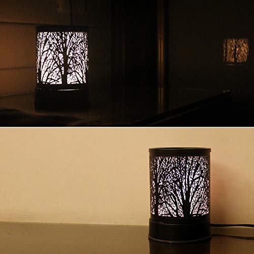 JUWA Wax Warmer Electric Scented Candle Warmer Essential Oil Heater Black Metal Forest Design for Home Decor