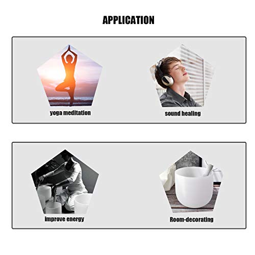 Crystal Singing Bowl 8 Inch F Note Heart Chakra Includes O-ring and Rubber Mallet… (F note) - Image 7