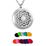 HooAMI Sunflower Aromatherapy Essential Oil Diffuser Necklace Pendant Locket Jewelry