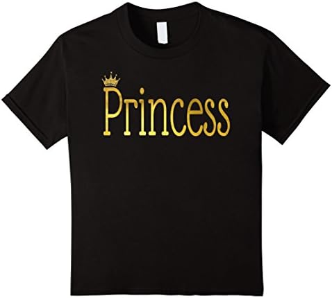 Kids Princess Gold T-shirt 6 Black