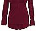 SUNNOW Women's V-Neck Long Sleeve Casual Loose T-Shirt Blouse Top (XL, Wine Red)